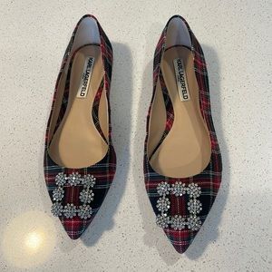 Karl Lagerfeld shoes with crystal broach